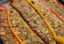 Troppo poco tempo per la cena, non sapevo più come fare: ho preso i peperoni e li ho preparati così, se li sono mangiati tutti finalmente peperoni ripieno