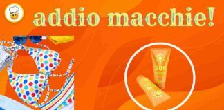 Costumi da bagno con macchie di crema solare Ti risolvo il problema una volta e per tutte!
