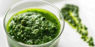 Pesto di basilico leggero alle zucchine