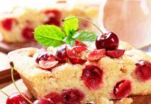 Torta morbida con ricotta e ciliegie