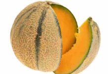 Con il melone avanzato e maturo ho preparato un semifreddo al cucchiaio light: ho unito lo yogurt che era in scadenza, un dessert top Melone semifreddo