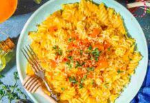 Pasta con zucca e olive