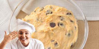 Un impasto con gocce di cioccolato