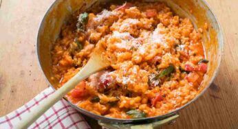 Il risotto fatto così è una goduria, mio figlio non attende nemmeno il piatto, lo mangia direttamente in padella