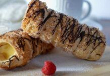 Cannelloni di pasta sfoglia alla crema