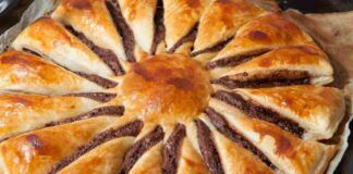 Girasole di pasta sfoglia ripieno di Nutella RicettaSprint