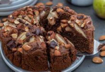 Torta al cioccolato e pere mandorle Ricettasprint