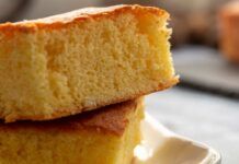 Torta morbida senza latte, uova e zucchero