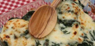 Spinaci con mozzarella al forno