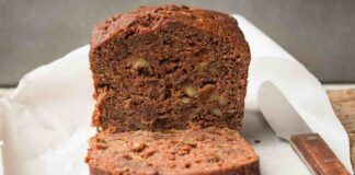 Banana bread con panna e cioccolato