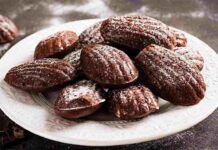 Madeleine panna e cioccolato