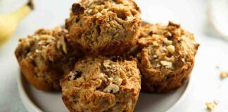 Muffin all'avena banana e gocce di cioccolato Ricetta Sprint