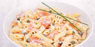 Pennette veloci con panna e salmone affumicato