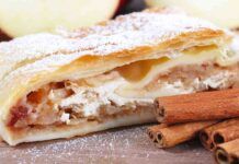 Strudel di mele veloce con la ricotta