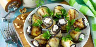 Involtini di melanzane grigliate e feta