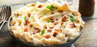 Purè di patate con pancetta e formaggi