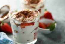 Tiramisù alle fragole light
