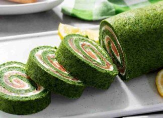 rotolo di spinaci e salmone
