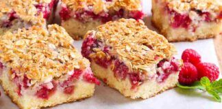 Brownies con avena e lamponi