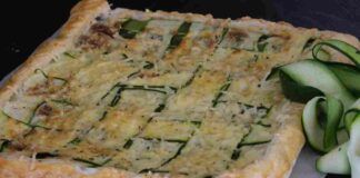 Crostata salata con zucchine e fiori di zucca