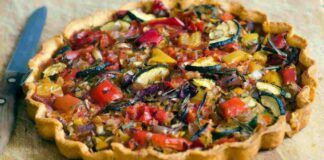 Quiche croccante caponatina sciuè