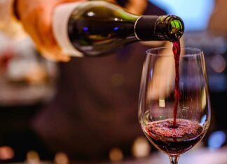 Bicchiere di vino rosso