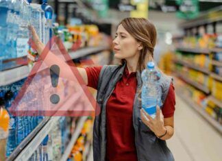 Donna compra acqua minerale