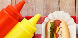 Ketchup e maionese e hot dog