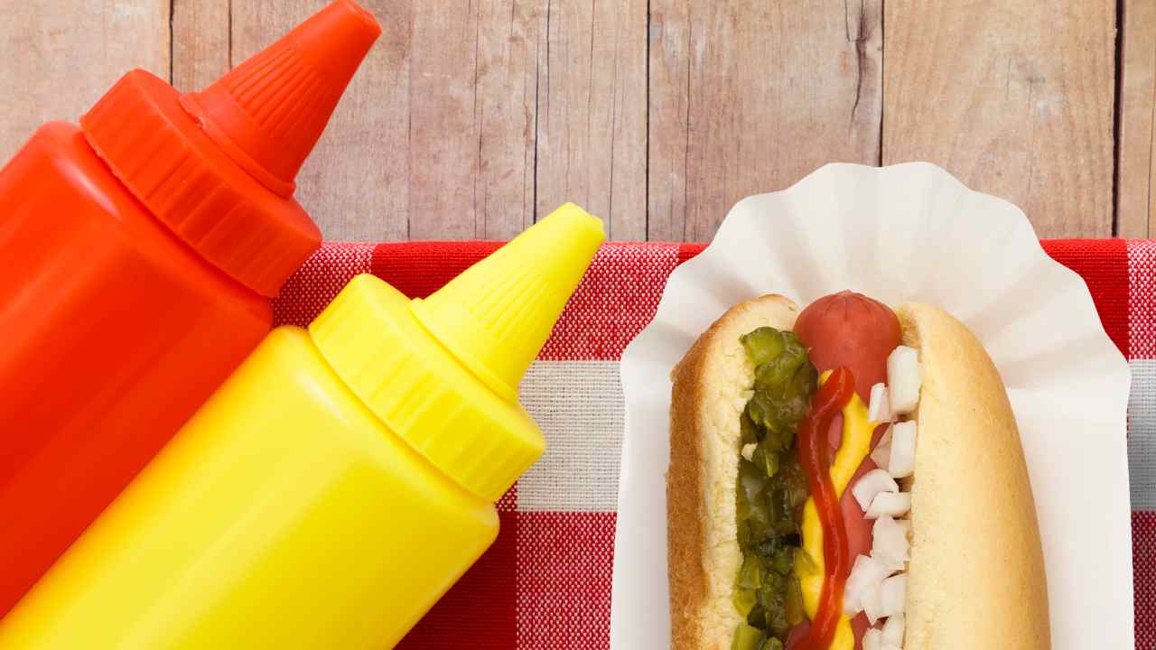 Ketchup e maionese e hot dog
