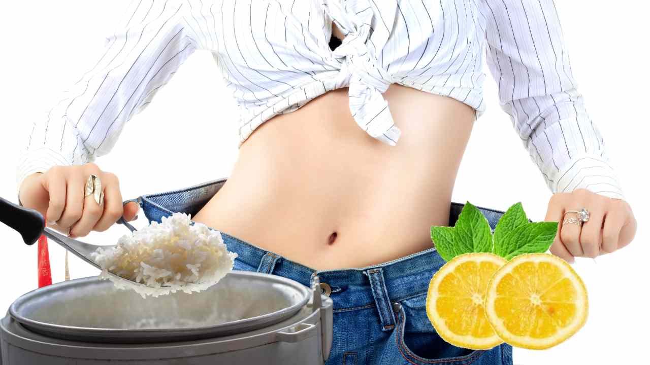 Donna con riso e limone