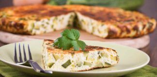 Frittatona al forno con zucchine e fiocchi di latte