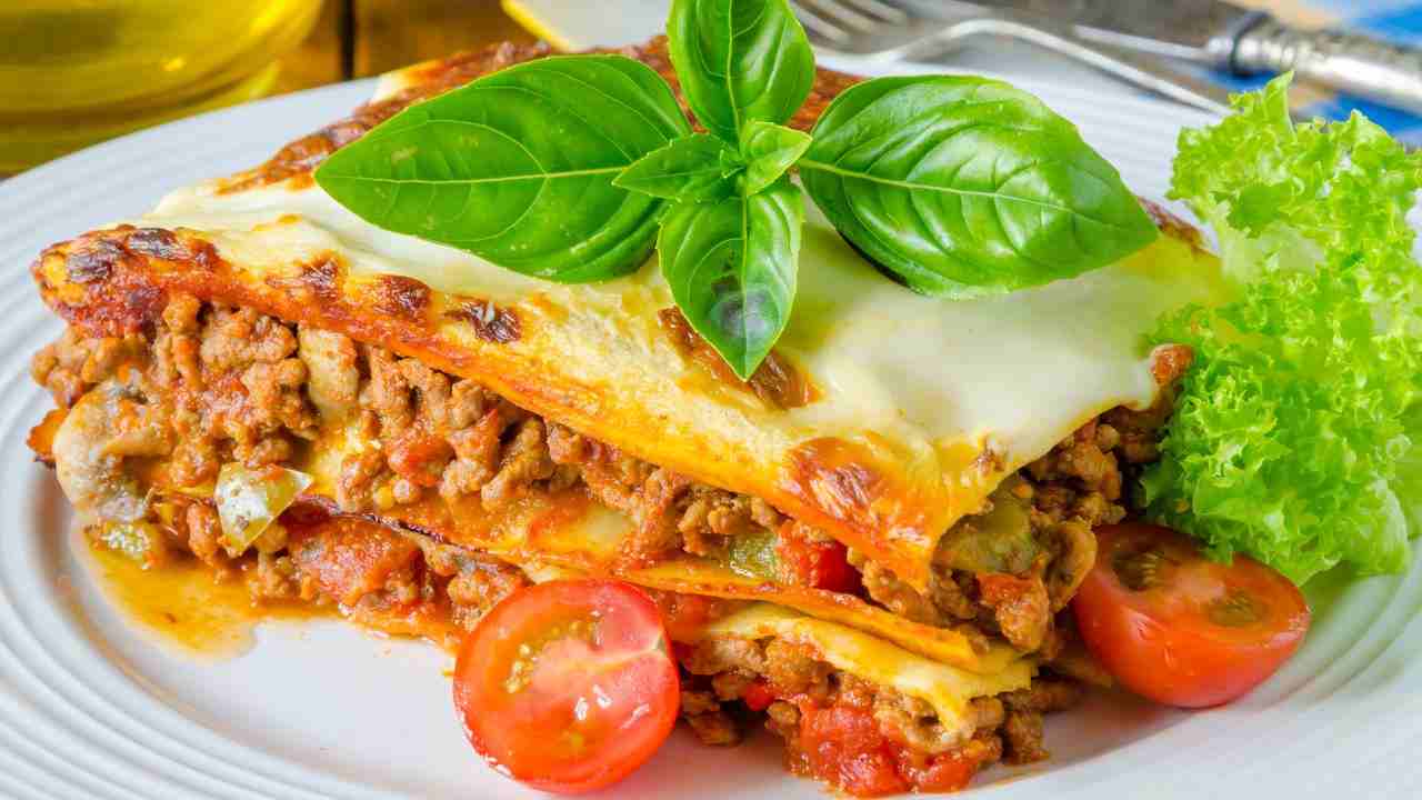 Lasagne al ragù di carne e verdure