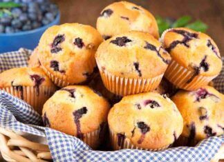 Muffin all'acqua con mirtilli RicettaSprint