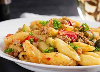 Pasta con melanzane peperoni zucchine RicettaSprint