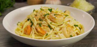 Pasta cremosa ai gamberetti