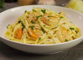 Pasta cremosa ai gamberetti