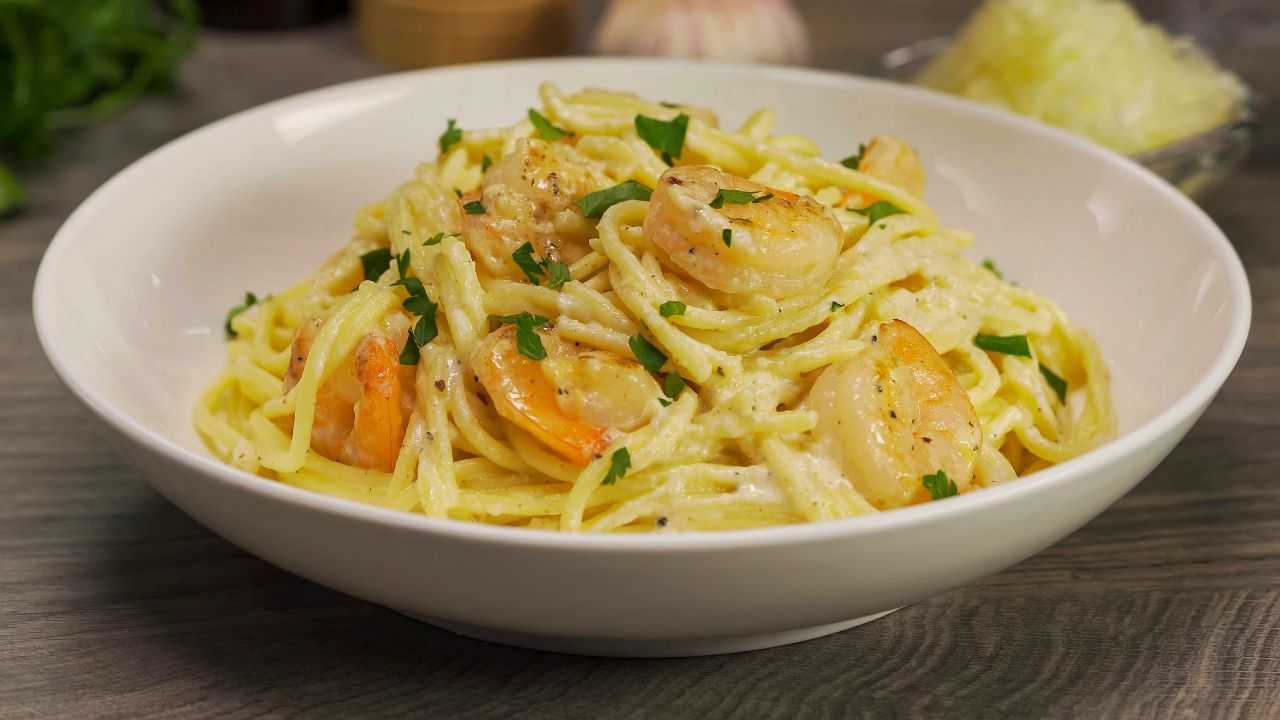 Pasta cremosa ai gamberetti