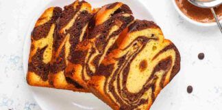Plumcake all'acqua variegato al cacao