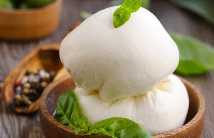 Mozzarella fresca servita