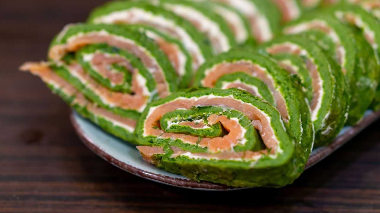 Rotolo di spinaci al salmone