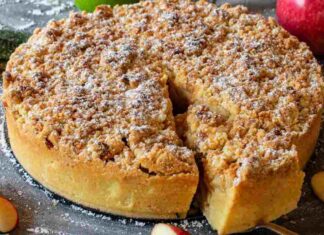 Sbriciolata con crema e mele
