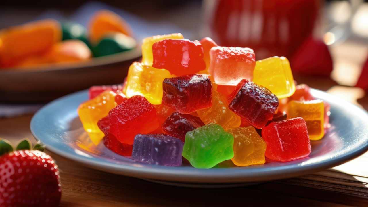 Caramelle gommose alla frutta senza zucchero