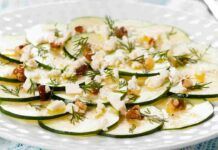 Carpaccio vegetale proteico Carpaccio di zucchine