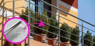Carta stagnola sulla ringhiera del balcone RicettaSprint