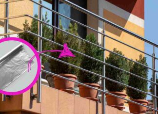 Carta stagnola sulla ringhiera del balcone RicettaSprint