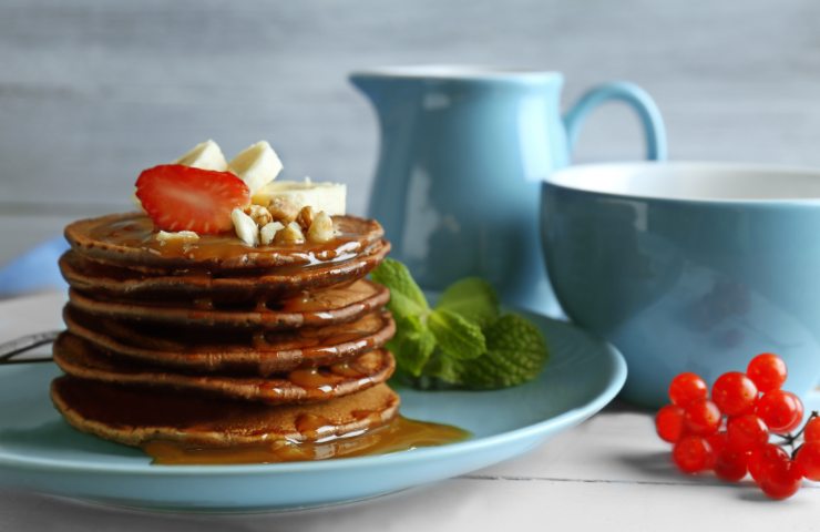 Pancake al cacao e banana