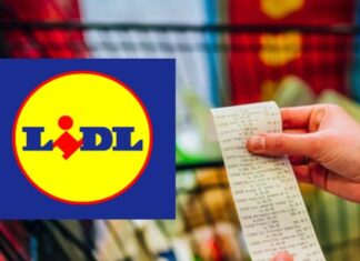 Scontrino della spesa e logo di LIDL
