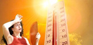 Donna che soffre il caldo
