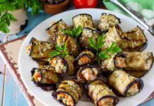 Melanzane grigliate fredde: 250 kcal Involtini di melanzane grigliate