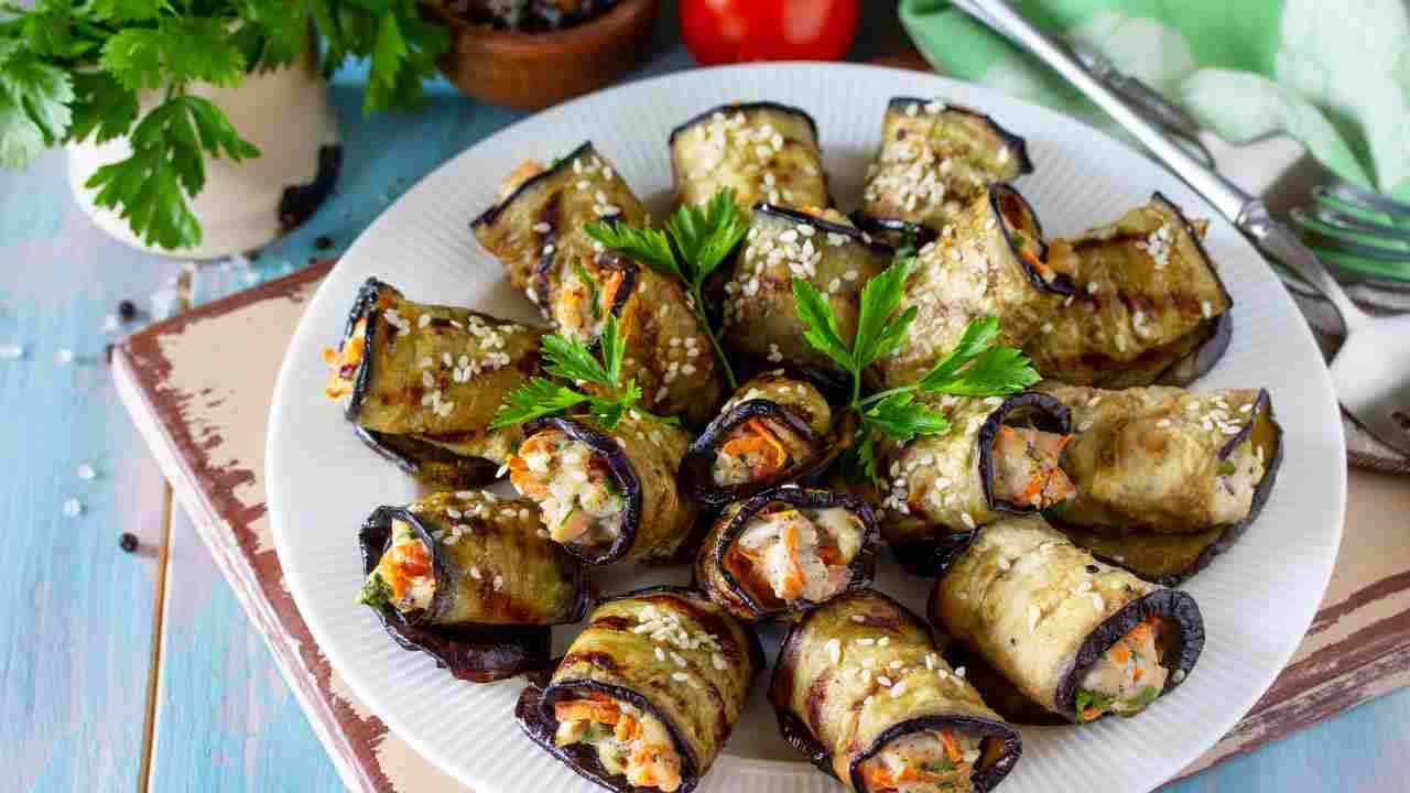 Involtini di melanzane grigliate
